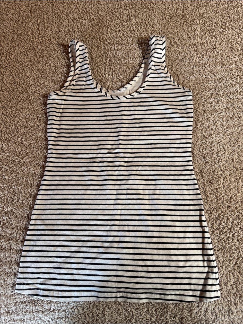 Maurice’s Black and White Striped Tank Top